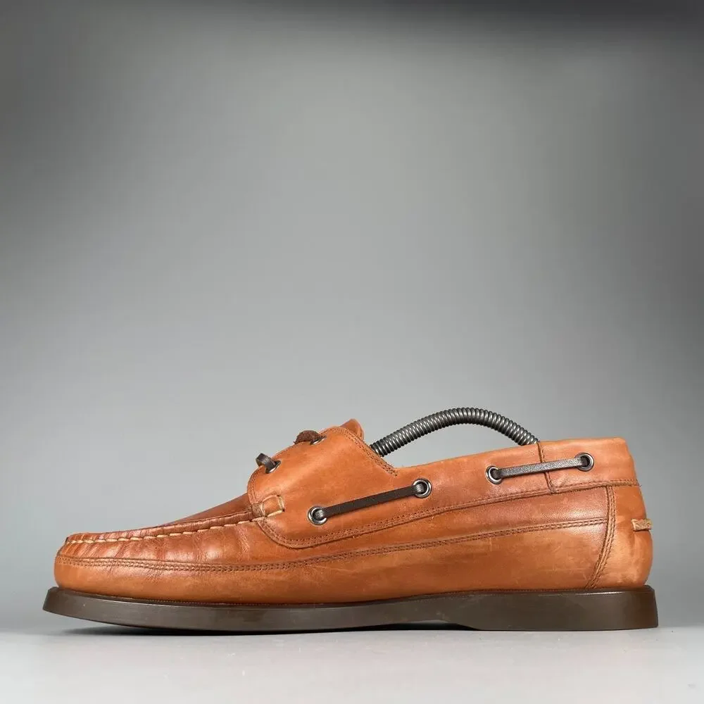 Mephisto Spinnaker Men's 9.5 Brown Leather Boat Shoes Lace-Up Comfort Casual EUC